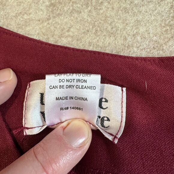 Unique Vintage Burgundy Delores Dress Fit & Flare Women’s 10 Retro Rockabilly - Picture 5 of 9